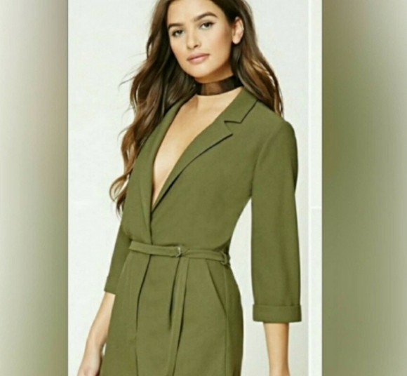 Forever 21 Pants - Forever 21 | Surplice Romper | Color: Green | Size: M | 